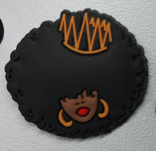 Charm Crocs Afro Queen 👑 | Accessoire Stylé pour Sabots & Chaussures